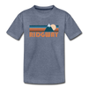 Ridgway, Colorado Youth T-Shirt - Retro Mountain Youth Ridgway Tee - heather blue