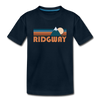 Ridgway, Colorado Youth T-Shirt - Retro Mountain Youth Ridgway Tee - deep navy