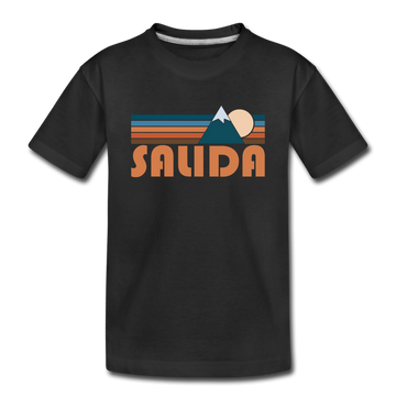 Salida, Colorado Youth T-Shirt - Retro Mountain Youth Salida Tee - black