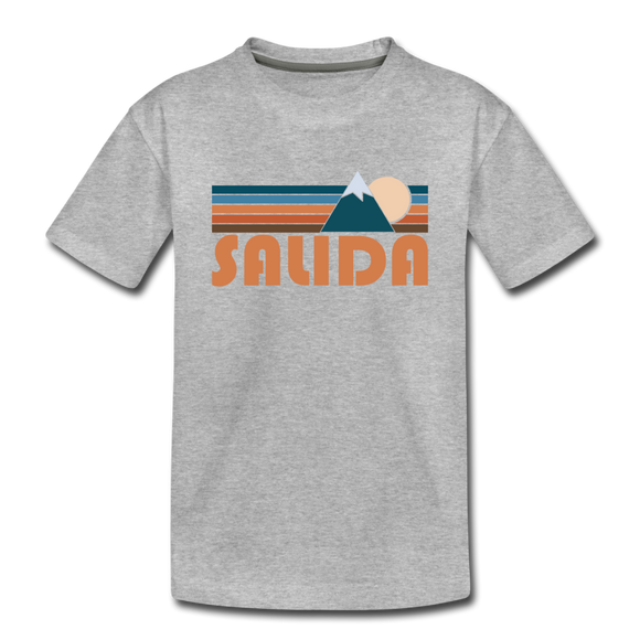 Salida, Colorado Youth T-Shirt - Retro Mountain Youth Salida Tee - heather gray