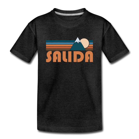Salida, Colorado Youth T-Shirt - Retro Mountain Youth Salida Tee - charcoal gray