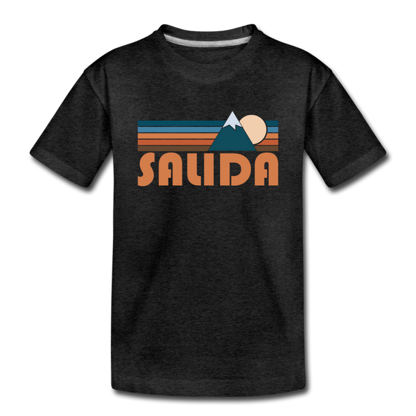 Salida, Colorado Youth T-Shirt - Retro Mountain Youth Salida Tee - charcoal gray