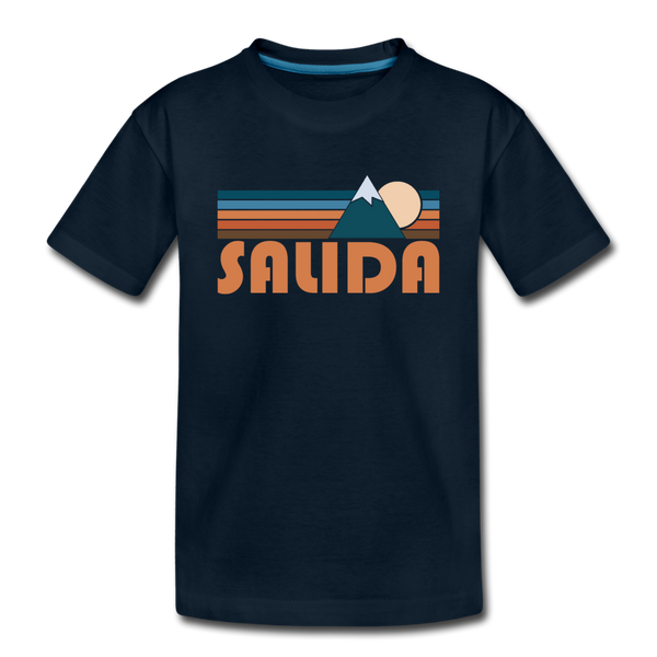 Salida, Colorado Youth T-Shirt - Retro Mountain Youth Salida Tee - deep navy
