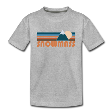 Snowmass, Colorado Youth T-Shirt - Retro Mountain Youth Snowmass Tee - heather gray