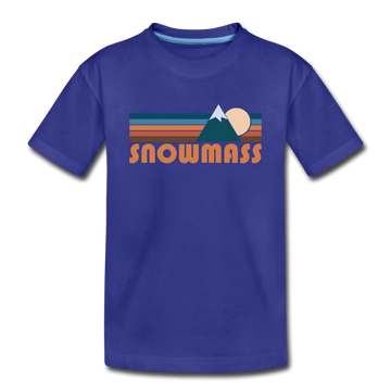 Snowmass, Colorado Youth T-Shirt - Retro Mountain Youth Snowmass Tee - royal blue