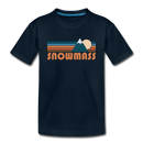 Snowmass, Colorado Youth T-Shirt - Retro Mountain Youth Snowmass Tee - deep navy