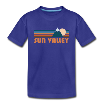 Sun Valley, Idaho Youth T-Shirt - Retro Mountain Youth Sun Valley Tee - royal blue