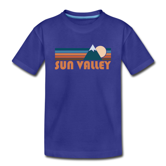 Sun Valley, Idaho Youth T-Shirt - Retro Mountain Youth Sun Valley Tee - royal blue