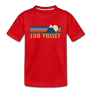 Sun Valley, Idaho Youth T-Shirt - Retro Mountain Youth Sun Valley Tee - red