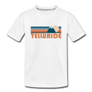 Telluride, Colorado Youth T-Shirt - Retro Mountain Youth Telluride Tee - white