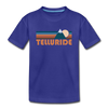 Telluride, Colorado Youth T-Shirt - Retro Mountain Youth Telluride Tee - royal blue