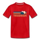 Telluride, Colorado Youth T-Shirt - Retro Mountain Youth Telluride Tee - red