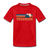 Telluride, Colorado Youth T-Shirt - Retro Mountain Youth Telluride Tee - red