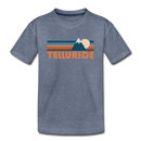 Telluride, Colorado Youth T-Shirt - Retro Mountain Youth Telluride Tee - heather blue