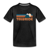 Telluride, Colorado Youth T-Shirt - Retro Mountain Youth Telluride Tee - charcoal gray