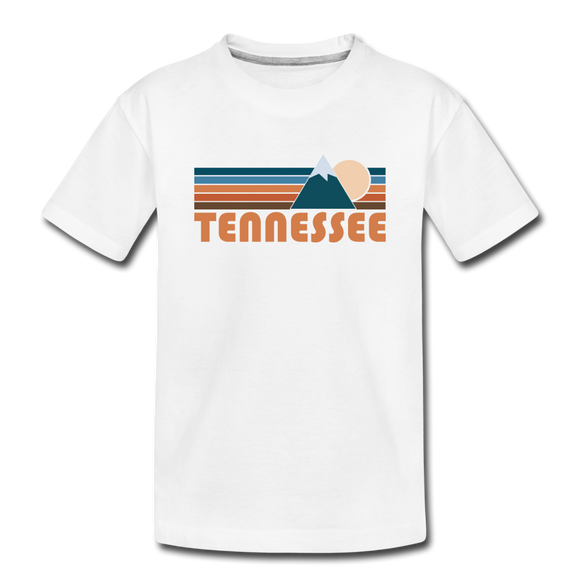 Tennessee Youth T-Shirt - Retro Mountain Youth Tennessee Tee - white