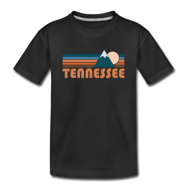 Tennessee Youth T-Shirt - Retro Mountain Youth Tennessee Tee - black