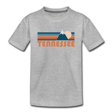 Tennessee Youth T-Shirt - Retro Mountain Youth Tennessee Tee - heather gray