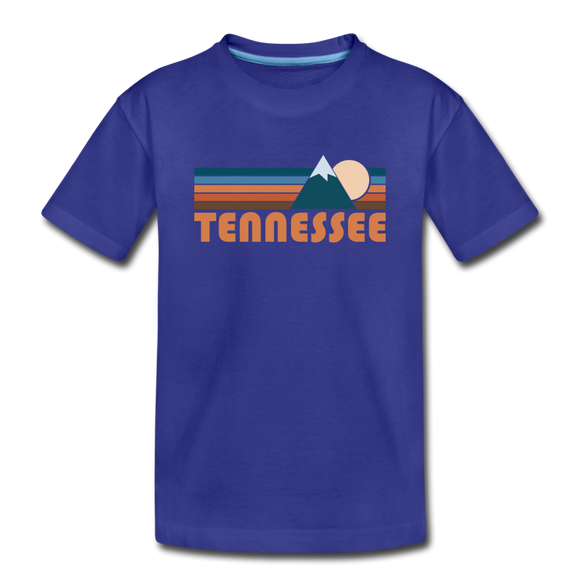 Tennessee Youth T-Shirt - Retro Mountain Youth Tennessee Tee - royal blue