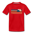 Tennessee Youth T-Shirt - Retro Mountain Youth Tennessee Tee - red