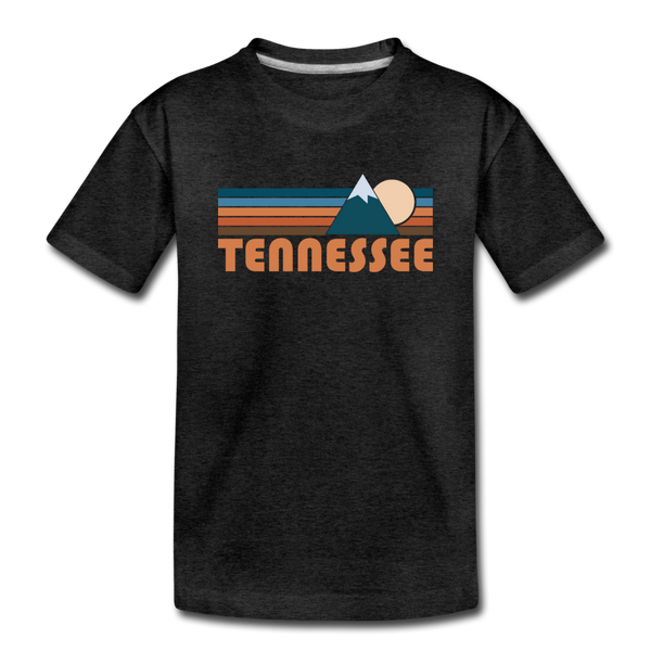 Tennessee Youth T-Shirt - Retro Mountain Youth Tennessee Tee - charcoal gray