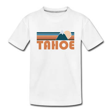 Tahoe, California Youth T-Shirt - Retro Mountain Youth Tahoe Tee - white