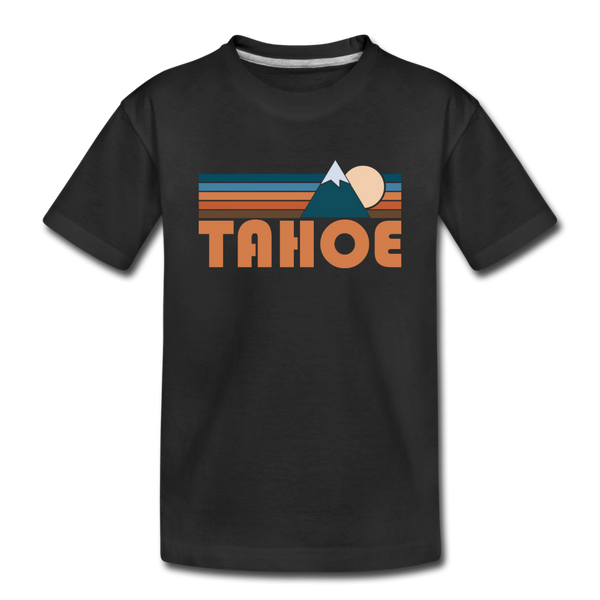 Tahoe, California Youth T-Shirt - Retro Mountain Youth Tahoe Tee - black