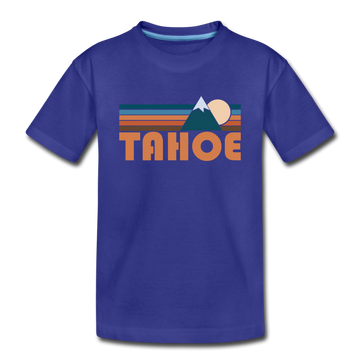 Tahoe, California Youth T-Shirt - Retro Mountain Youth Tahoe Tee - royal blue