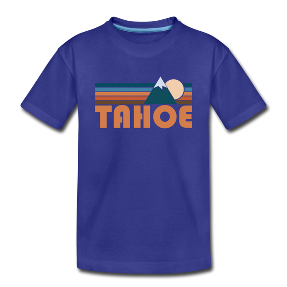 Tahoe, California Youth T-Shirt - Retro Mountain Youth Tahoe Tee - royal blue