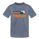 Tahoe, California Youth T-Shirt - Retro Mountain Youth Tahoe Tee - heather blue