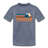 Tahoe, California Youth T-Shirt - Retro Mountain Youth Tahoe Tee - heather blue