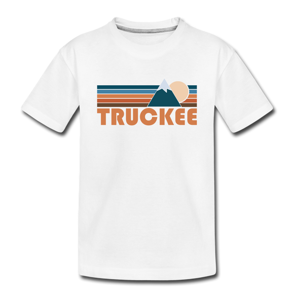 Truckee, California Youth T-Shirt - Retro Mountain Youth Truckee Tee - white