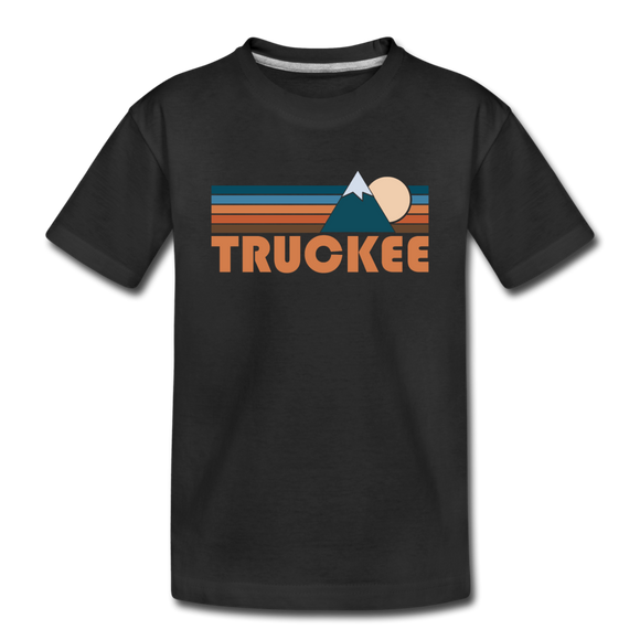 Truckee, California Youth T-Shirt - Retro Mountain Youth Truckee Tee - black