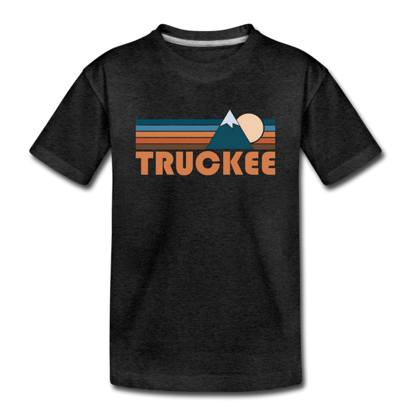 Truckee, California Youth T-Shirt - Retro Mountain Youth Truckee Tee - charcoal gray
