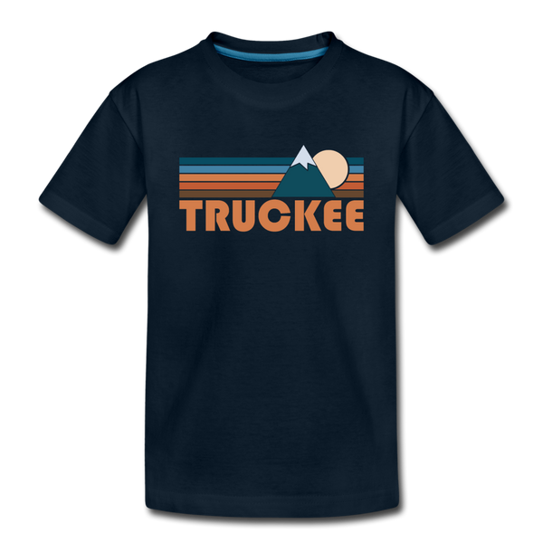 Truckee, California Youth T-Shirt - Retro Mountain Youth Truckee Tee - deep navy
