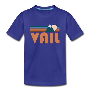 Vail, Colorado Youth T-Shirt - Retro Mountain Youth Vail Tee - royal blue