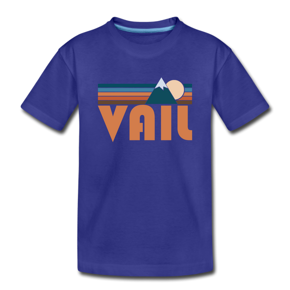 Vail, Colorado Youth T-Shirt - Retro Mountain Youth Vail Tee - royal blue