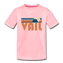 Vail, Colorado Youth T-Shirt - Retro Mountain Youth Vail Tee - pink