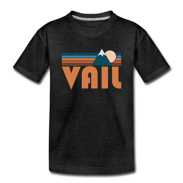 Vail, Colorado Youth T-Shirt - Retro Mountain Youth Vail Tee - charcoal gray