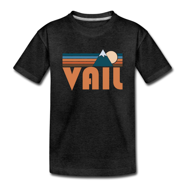 Vail, Colorado Youth T-Shirt - Retro Mountain Youth Vail Tee - charcoal gray