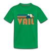 Vail, Colorado Youth T-Shirt - Retro Mountain Youth Vail Tee - kelly green