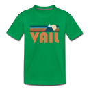 Vail, Colorado Youth T-Shirt - Retro Mountain Youth Vail Tee - kelly green