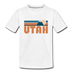Utah Youth T-Shirt - Retro Mountain Youth Utah Tee - white