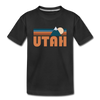 Utah Youth T-Shirt - Retro Mountain Youth Utah Tee - black