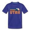 Utah Youth T-Shirt - Retro Mountain Youth Utah Tee - royal blue