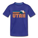 Utah Youth T-Shirt - Retro Mountain Youth Utah Tee - royal blue