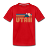 Utah Youth T-Shirt - Retro Mountain Youth Utah Tee - red