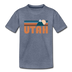 Utah Youth T-Shirt - Retro Mountain Youth Utah Tee - heather blue