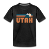 Utah Youth T-Shirt - Retro Mountain Youth Utah Tee - charcoal gray