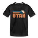 Utah Youth T-Shirt - Retro Mountain Youth Utah Tee - charcoal gray